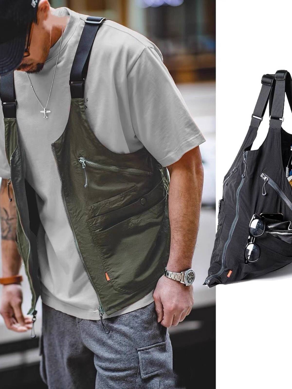 Retro Functional Cargo Vest Me - Haori Japanese Jacket review and price