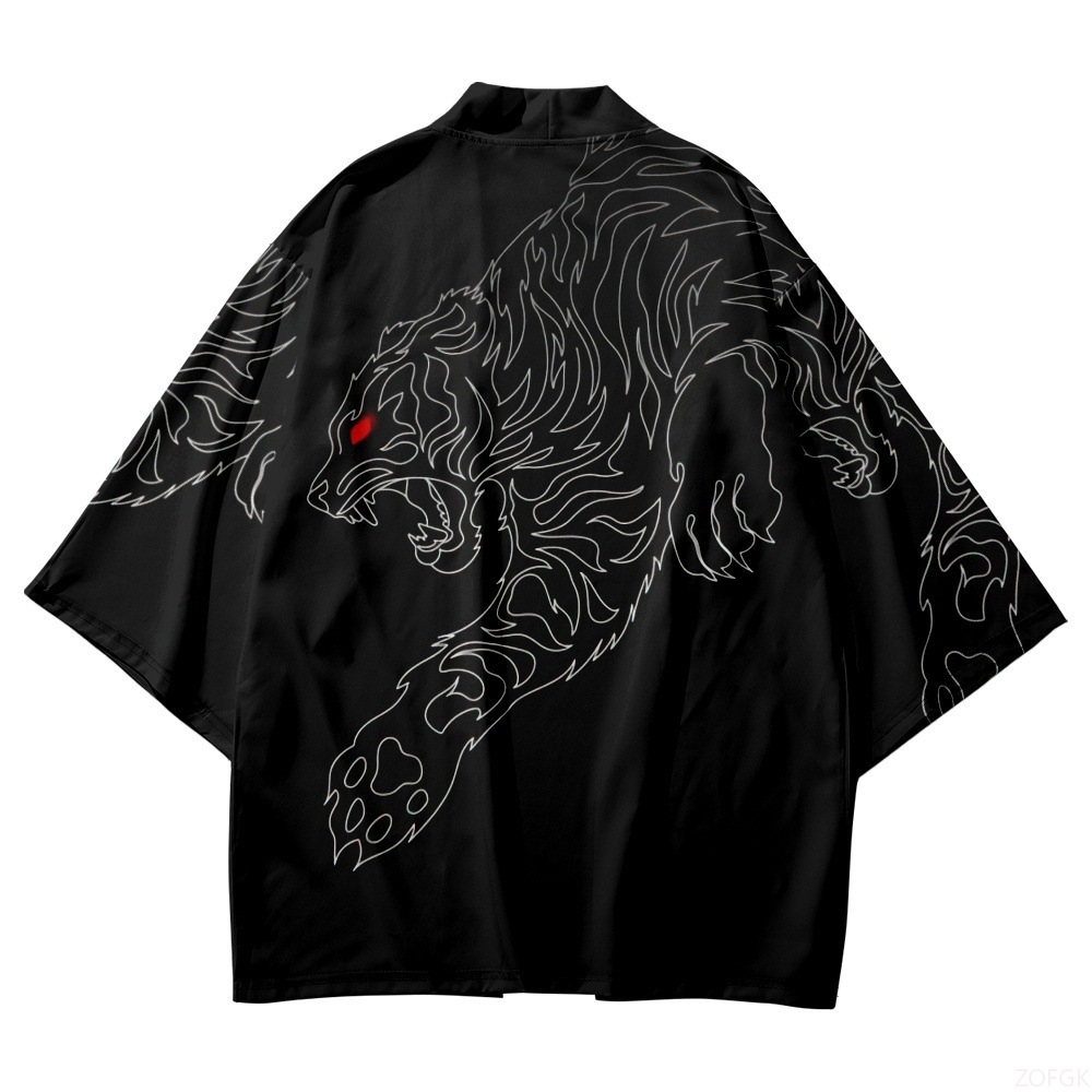 Black Kimono Open Collar Men's - Haori Japanese Jacket review and price