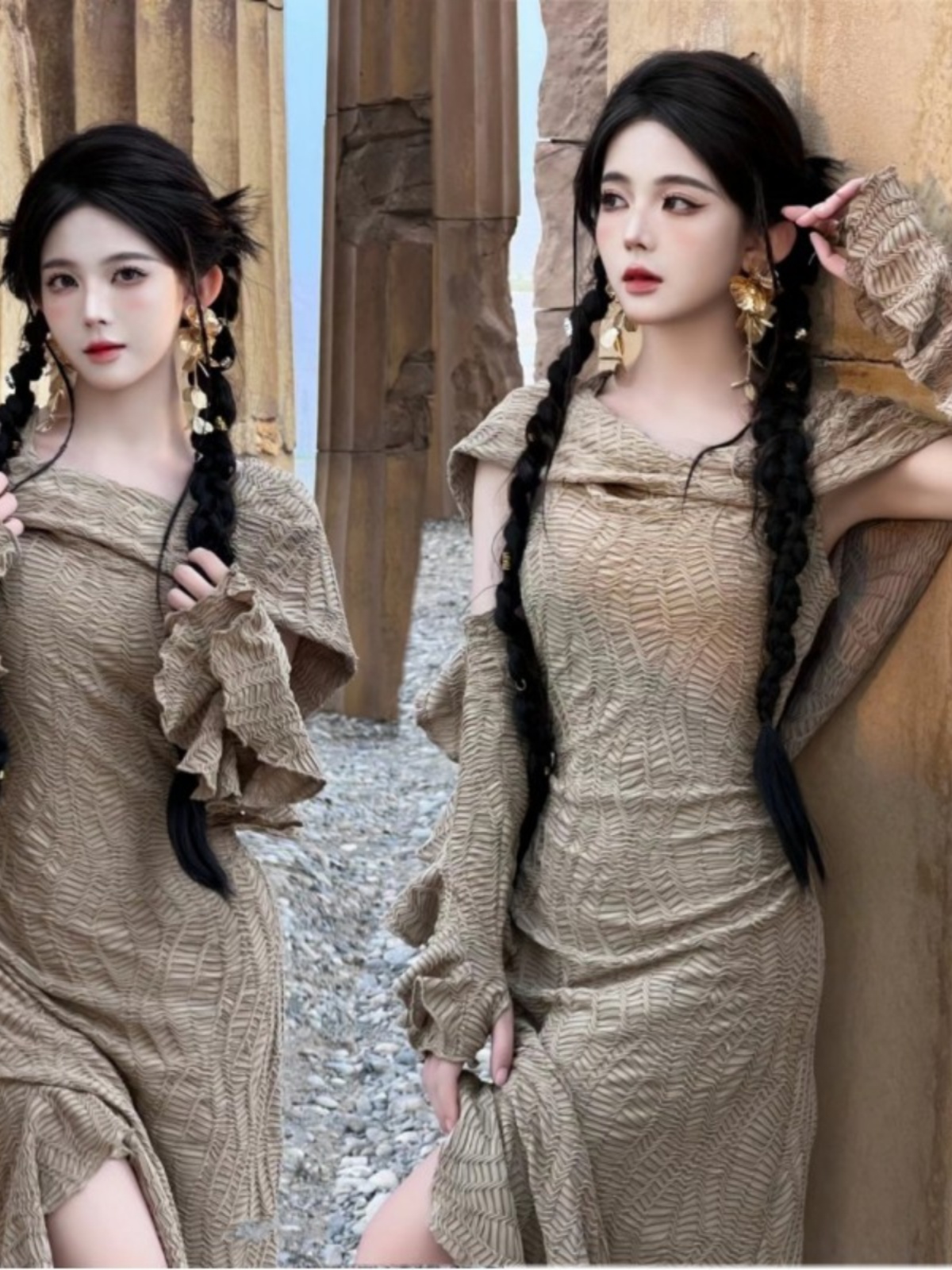 Desert  Themed Long Dress Wome - Ethnic Clothing & Online Fashion Store Khaadi Pk review and price
