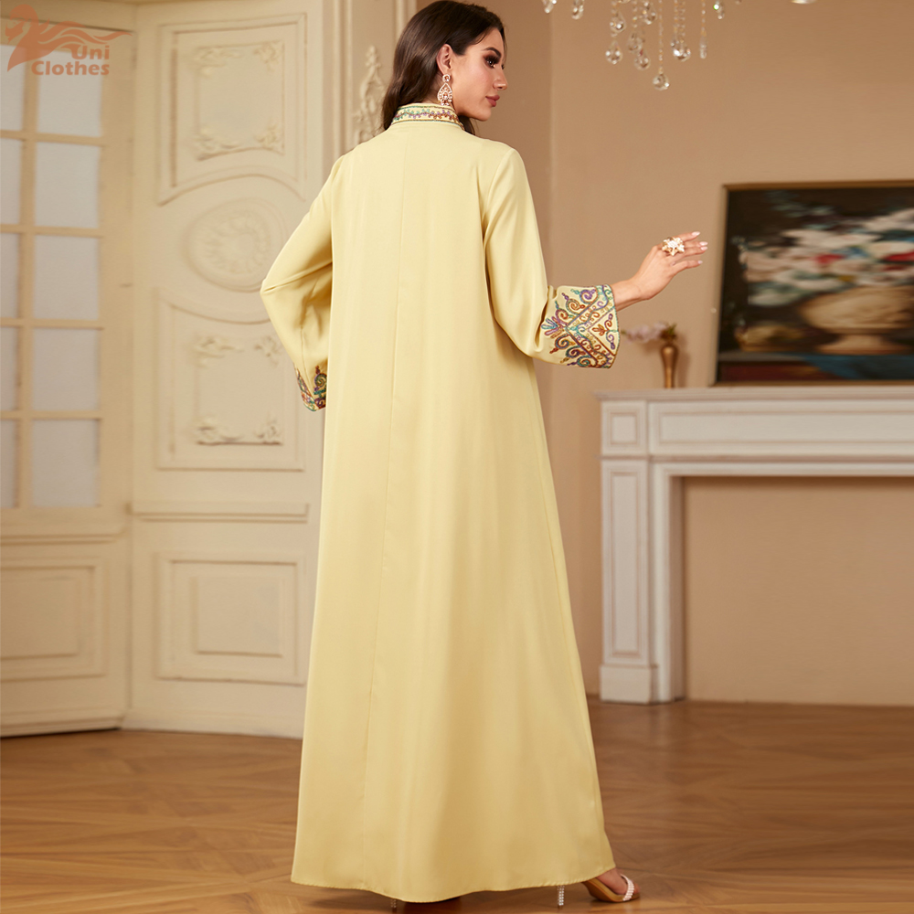 Uni Embroidery V-Neck Long Dre - Ethnic Fashion In Dubai review and price